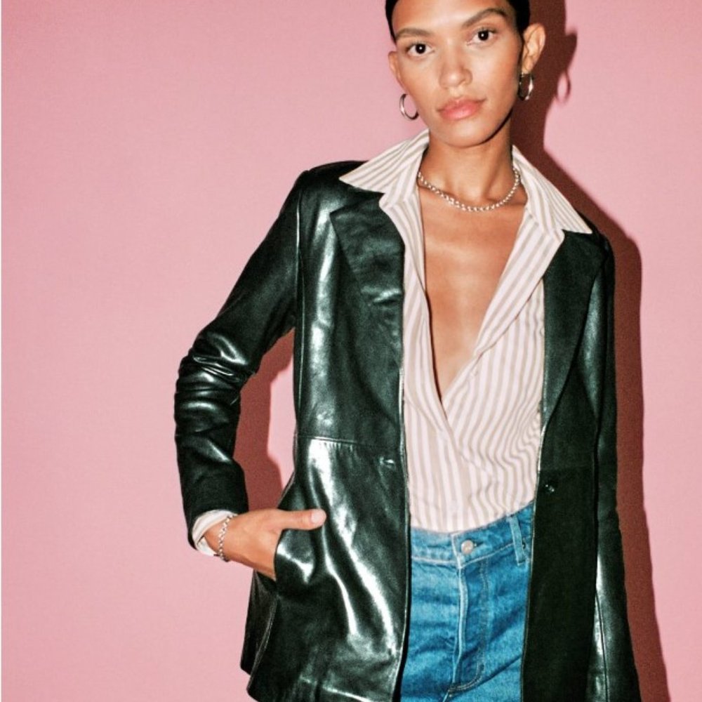 Reformation Leather Jacket- Veda Bowery Leather Blazer